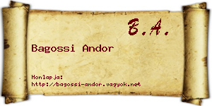 Bagossi Andor névjegykártya